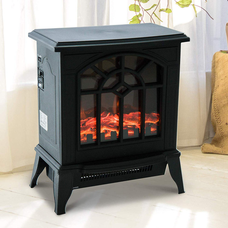 Belfry Heating Aaron FreeStanding Realistic Charcoal Electric Stove & Reviews Wayfair.co.uk